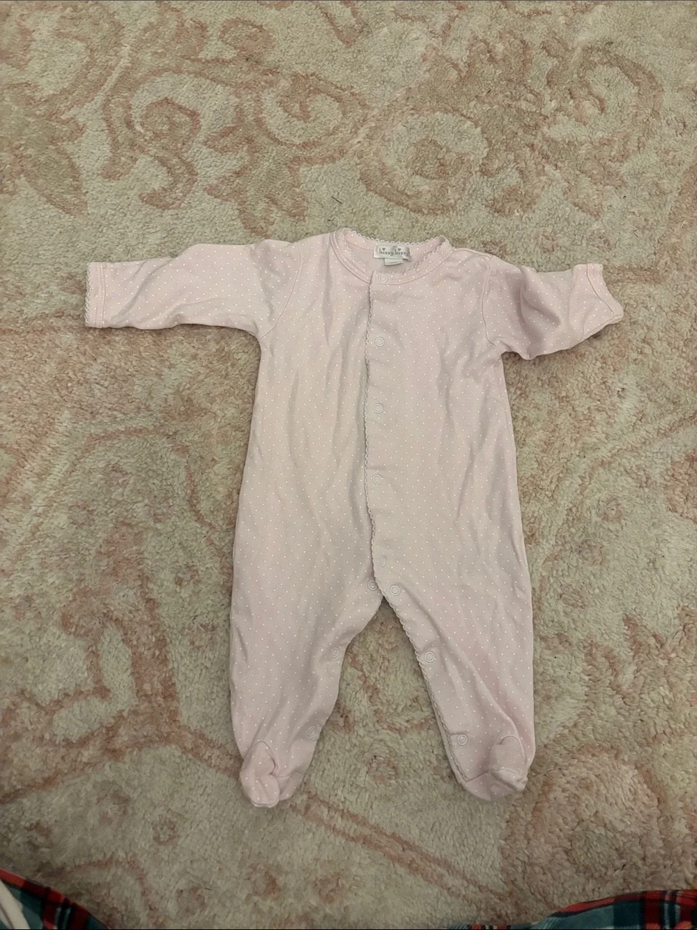 Kissy kissy Pink Dot Baby One-Piece Footed Sleeper
